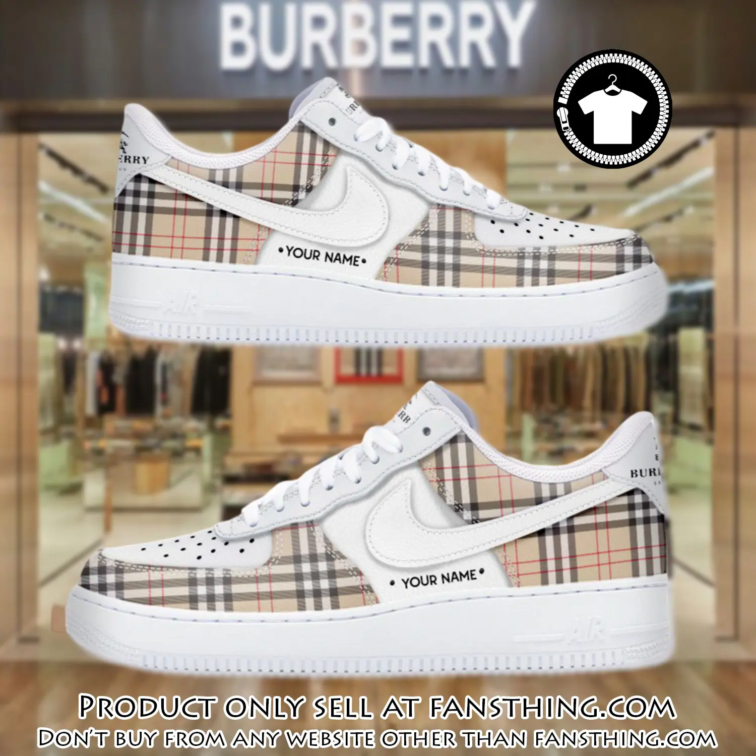 Personalized burberry luxury air force 1 sneakers limited af1 shoes oaf1002 fst4523356